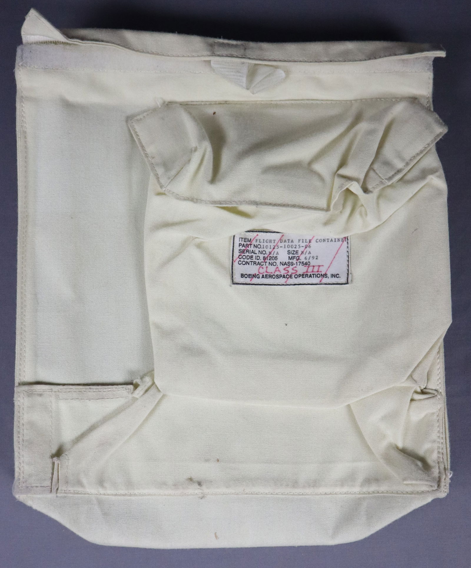 Space Shuttle Flight Data File Bag Probably Flown (1 of 3)