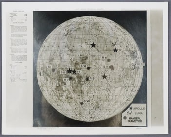 Original NASA Lunar Earth Side Mosaic Map 1962