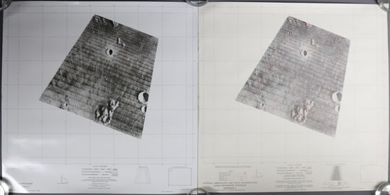 NASA Lunar Orbiter III Photomap & Topographic Map of Site18  'Mosting C'