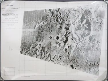 NASA Lunar Orbiter V Photomap & Topographic Map of Site12 'Censorinus'