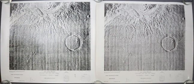 NASA Lunar Orbiter V Uncontrolled Mosaic Photomap & Topographic Map of Site "Aristarchus"