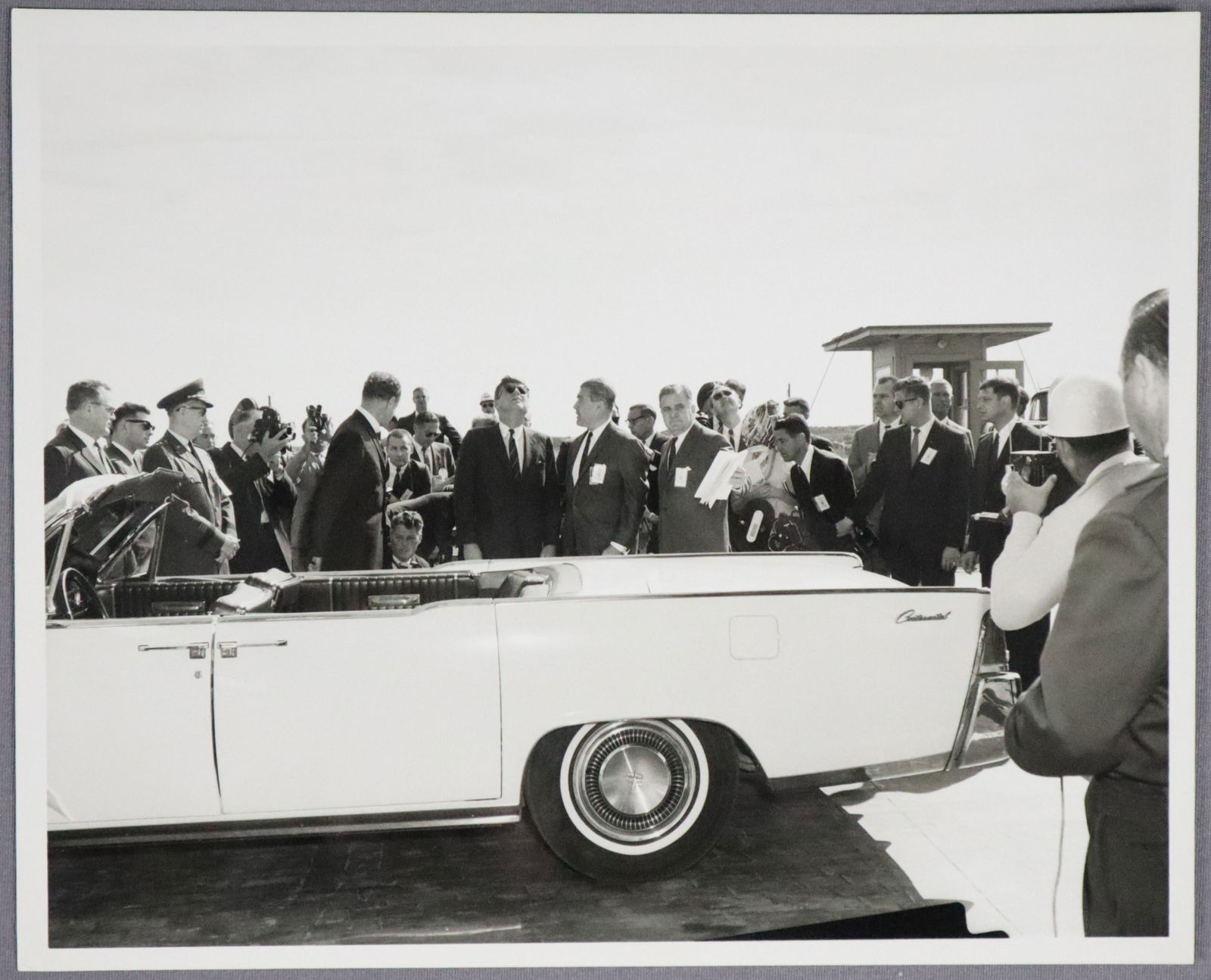 President John F. Kennedy, Wernher Von Braun & James Webb Visit at Cape Canaveral (1 of 2)