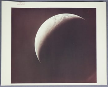 Rare  Apollo 4 Earth Image Red Numbered Photograph