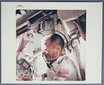 Apollo 7 Walt Cunningham  Red Numbered Photograph
