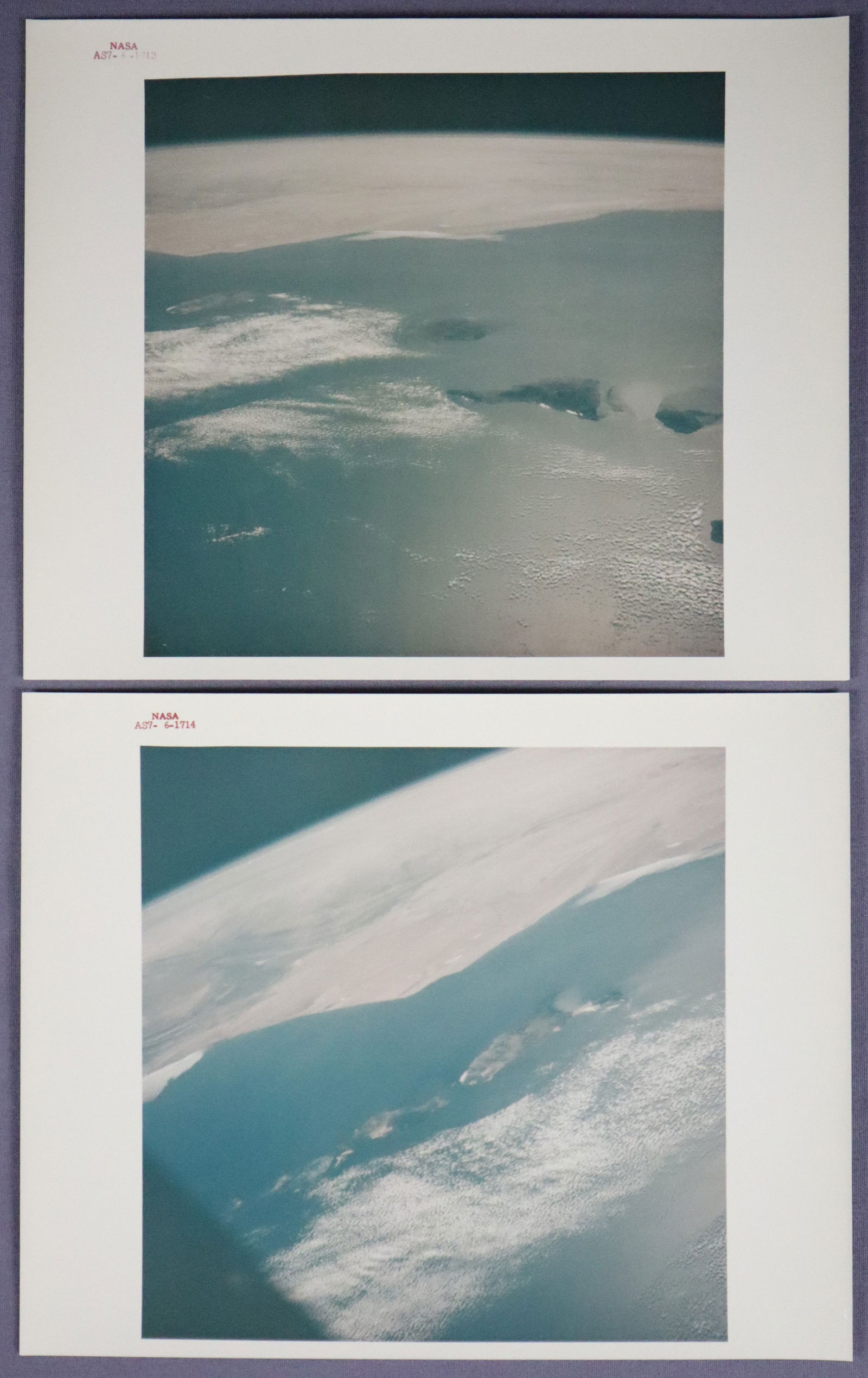 2 - Apollo 7 Earth Orbit Red Numbered Photographs (1 of 2)