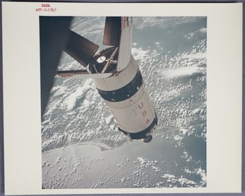 Apollo 7 Image of Saturn S-IVB Stage Red Numbered Photograph
