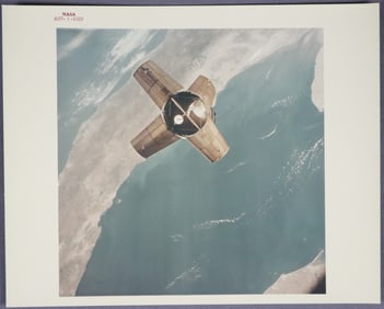 Apollo 7 Image of Saturn S-IVB Approaching Red Numbered Photograph
