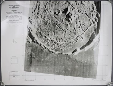 NASA 1970 Lunar "Gassendi" Photomap