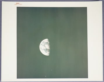 Apollo 8 Image of Earth Red Numbered Photograph