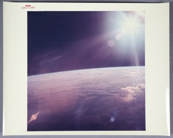 Apollo 11 Earth Orbit Red Numbered Photograph