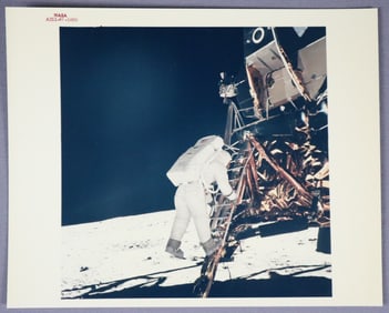 Apollo 11 Buzz Aldrin Descending Lunar Module Red Numbered Photograph