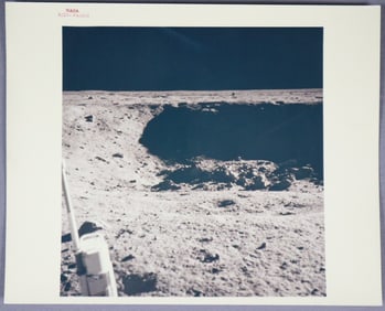 Apollo 11 Lunar Surface Crater Red Numbered Photograph