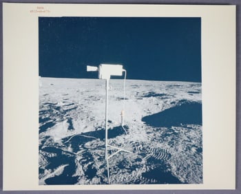Apollo 12 Remote TV Camera on Lunar Surface Red Numbered Photograph