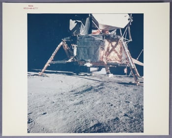 Apollo 12 Lunar Module on Lunar Surface Red Numbered Photograph