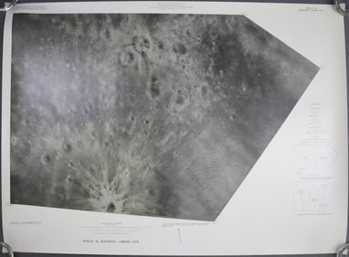 Original NASA Apollo 16 Descartes Landing Site Photo Map