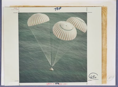 Apollo 17 NASA Command Module RecoveryRed Numbered Photo Lab Proof Photograph