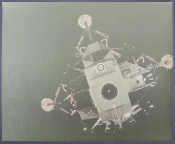 Apollo 17 Descending of Lunar Module to the Moon Photograph 16" x 20"