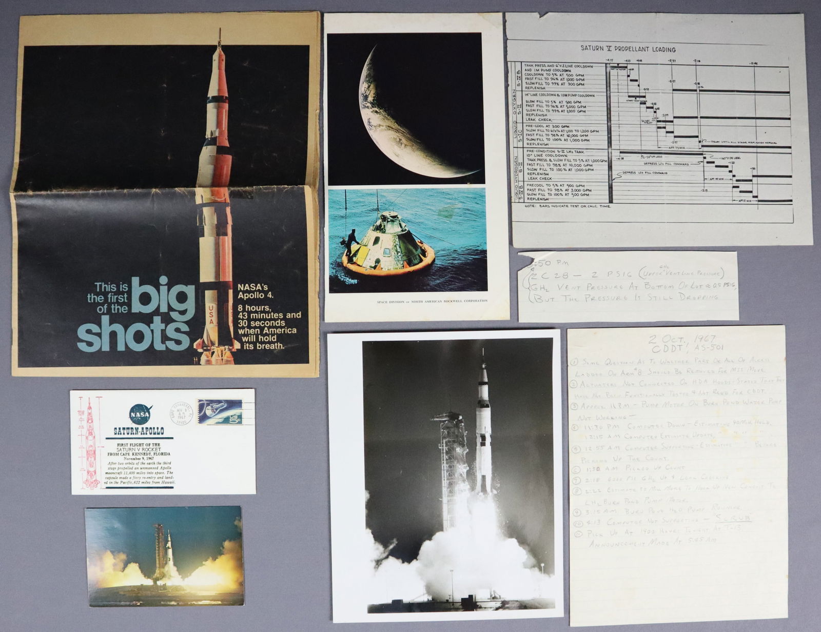 Apollo AS-501 CDDT Hand Written Fueling Log & More (1 of 2)