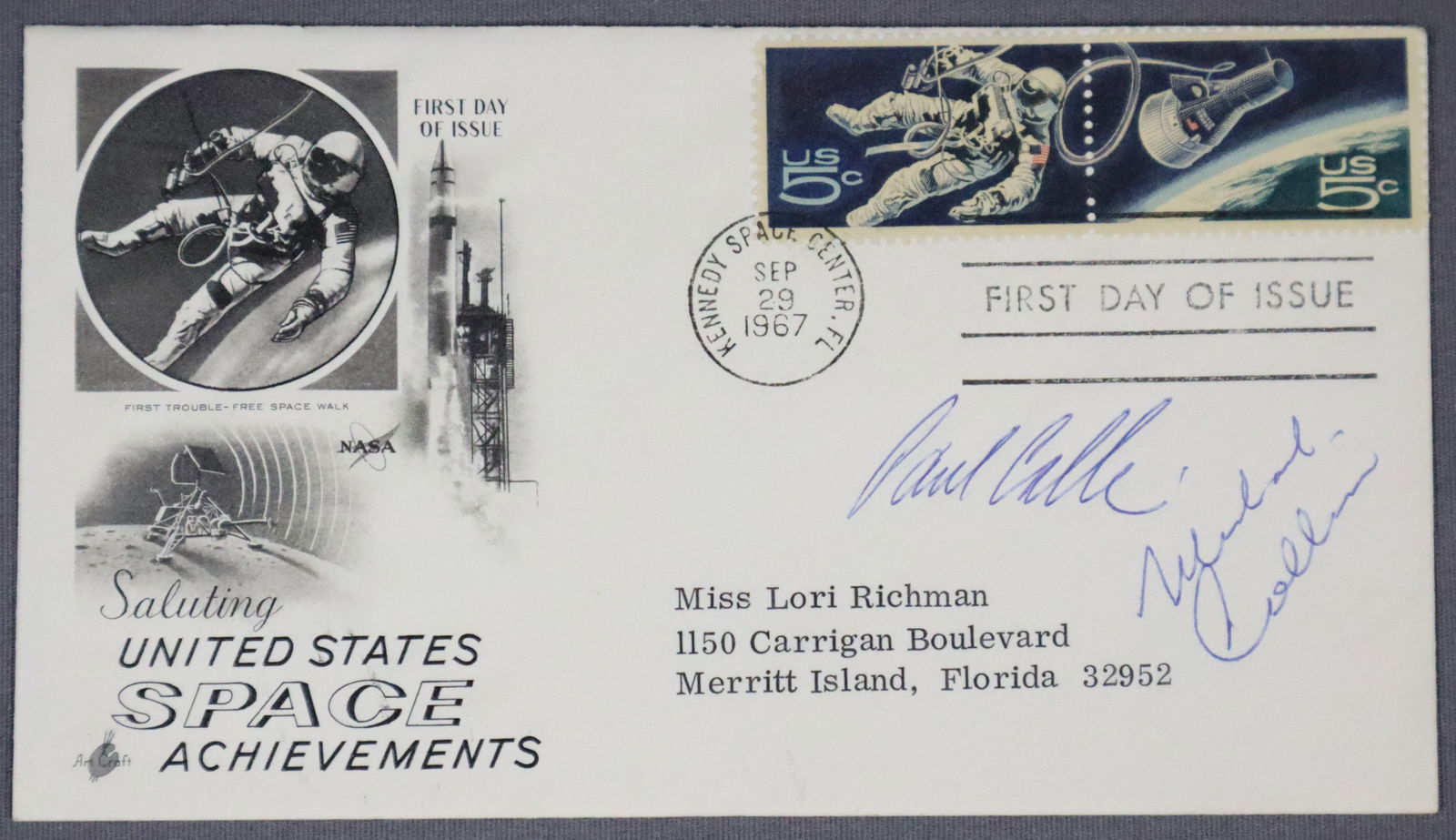 Michael Collins & Paul Calle Signed Postal Cover (1 of 2)