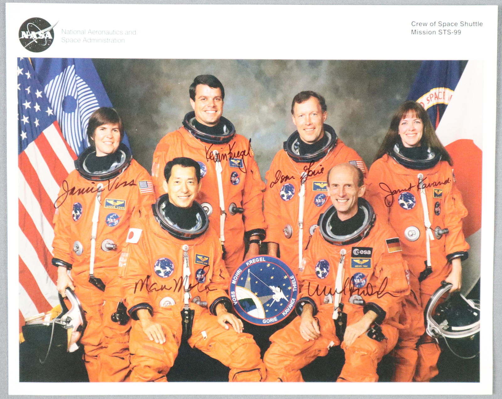 STS-99 Full Crew Signed NASA Lithograph (1 of 2)