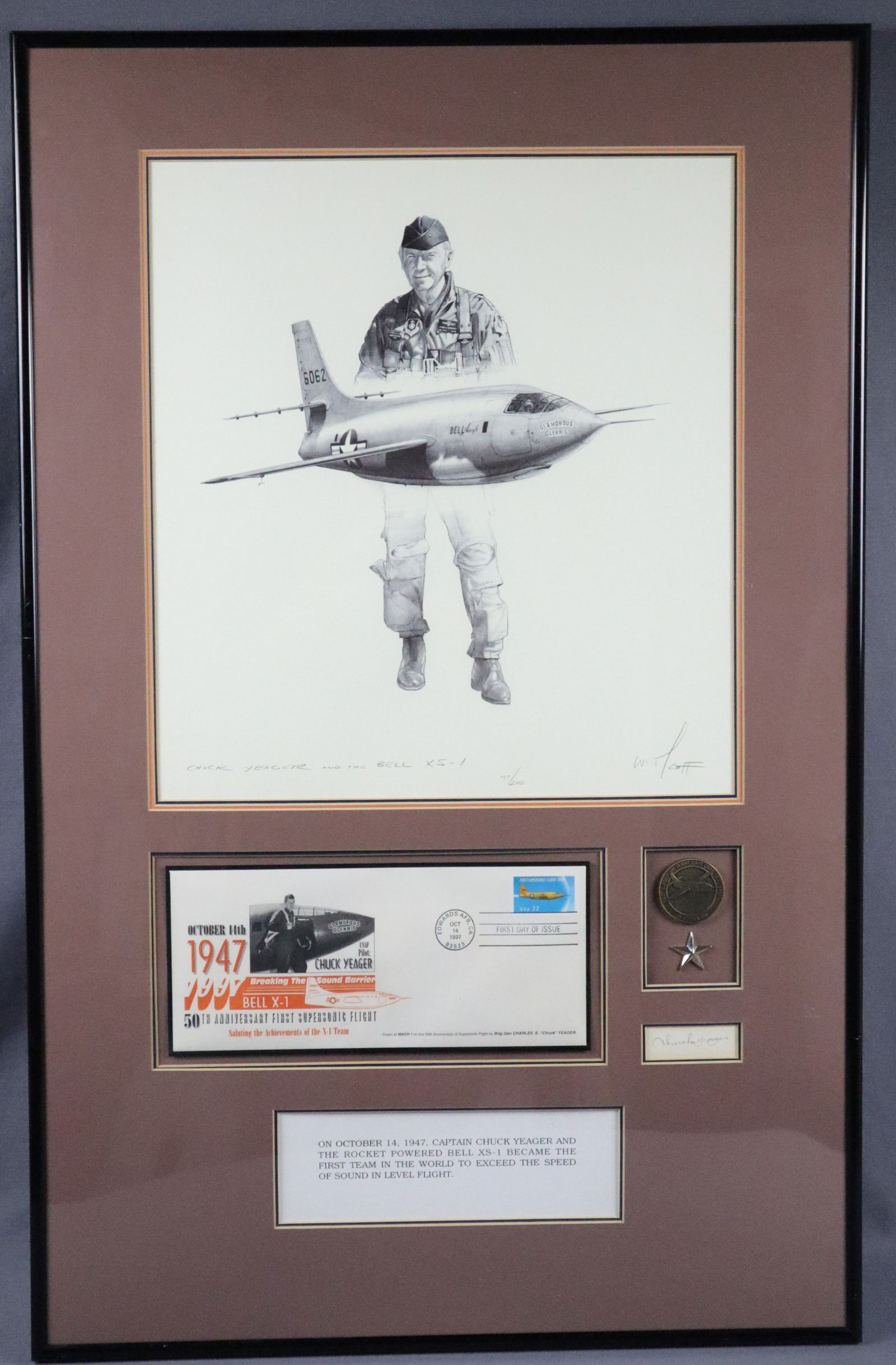 Chuck Yeager Signed Framed Limited Edition Art Print Collection (1 of 4)