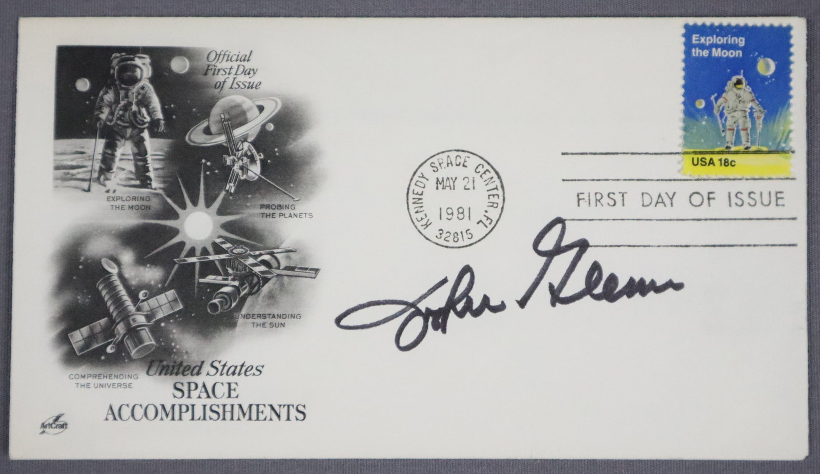 John Glenn Signed First Day of Issue Cover (1 of 2)