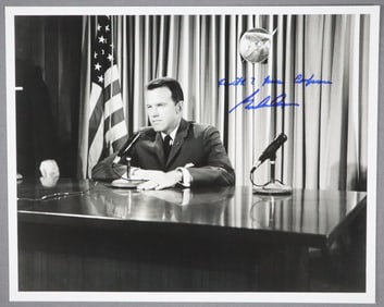 Gordon Cooper Signed News Conference Phtogograph