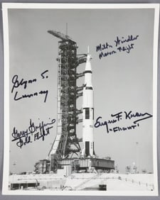 Vintage NASA Photograph Signed by 4 Flight Directors