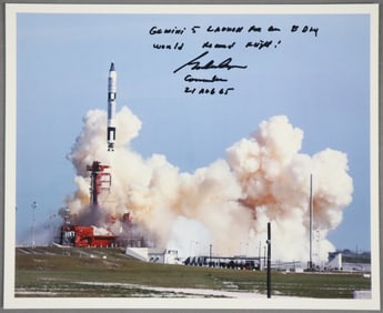 Gordon Cooper Signed GT-5 Launch Photograph