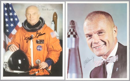 2 - John Glenn Signed NASA Lithographs