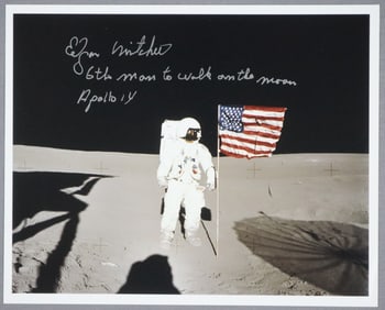 Edgar Mitchell Signed Moon Walker Photograph