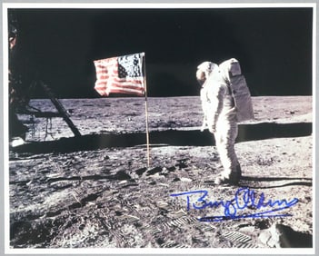 Buzz Aldrin Signed Lunar Surface Apollo 11 Photograph