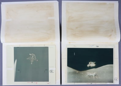 2 - Apollo 17 Halftone Red Numbered Photo Lab Proof Photographs #2