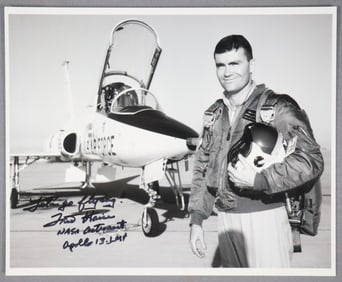 Fred Haise Signed T-38 Photograph