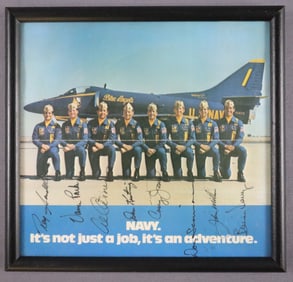 US Navy "Blue Angels" Crew Signed Framed Print