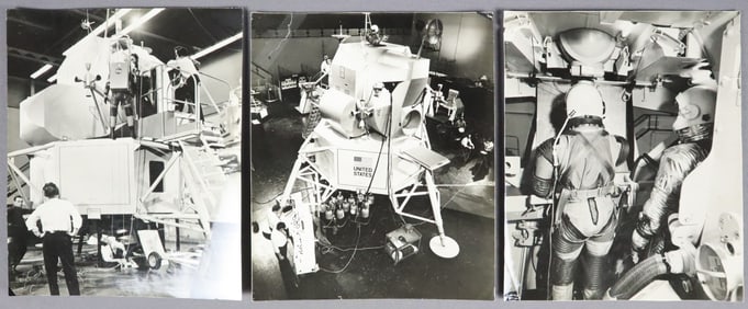 3 - Early L.E.M Apollo Lunar Lander & Astronaut Photographs with Book