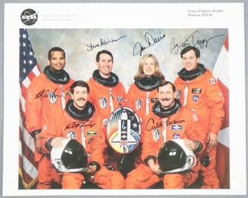 STS-85 Full Crew Signed NASA Lithograph