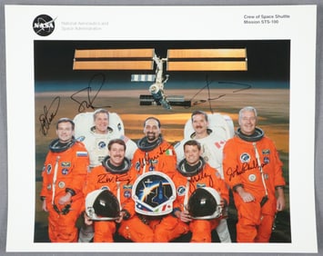 STS-100 Full Crew Signed NASA Lithograph