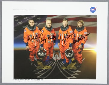 STS-135 Final Flight Full Crew Signed NASA Lithograph