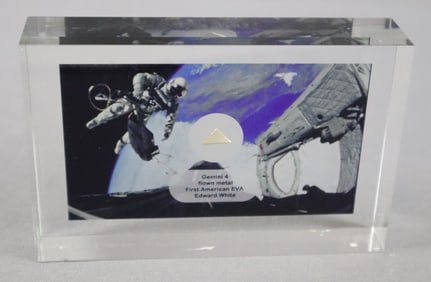 Gemini 4 Flown Metal Lucite with COA
