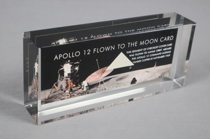 Apollo 12 Flown To The Moon Checklist Card Section Lucite
