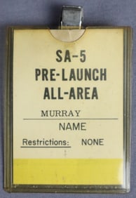 Saturn Apollo SA-5 Pre-Launch Access Badge