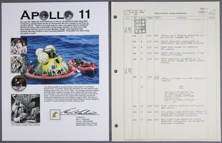 Apollo 11 Flown Kapton Foil & Firing Room Checklist Page