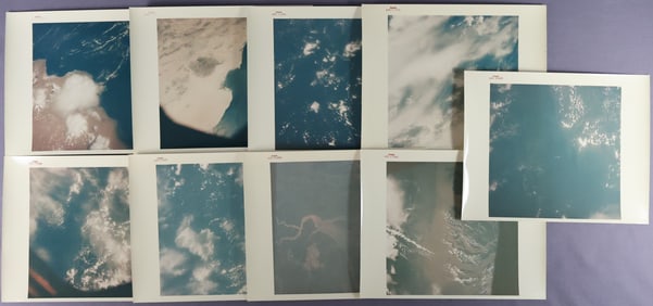 9 - Apollo 7 NASA Red Numbered Earth View Photographs