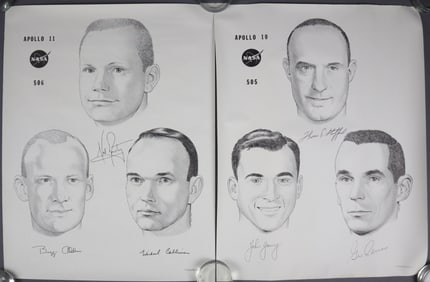 Apollo 10 & Apollo 11 Vintage Prime Crew Posters