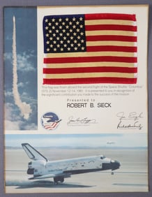 Bob Sieck's STS-2 Flown American Flag Presentation