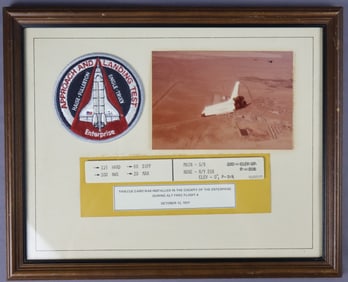 Flown ALT Free Flight 4 "Enterprise" Cue Card & Patch Display