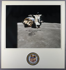 Oversized & Signed Apollo 16 Photograph (Matted & Ready To Frame)