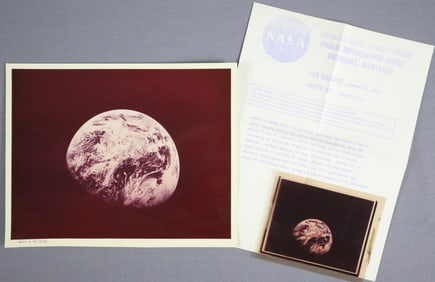 Vintage Nasa A-8 Numbered "View of Earth" Photograph & Transparency Set