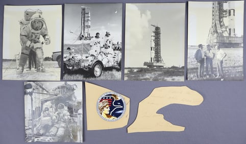 Bob Giffen's Apollo 17 Crew Signed Dedication & Vintage Photographs